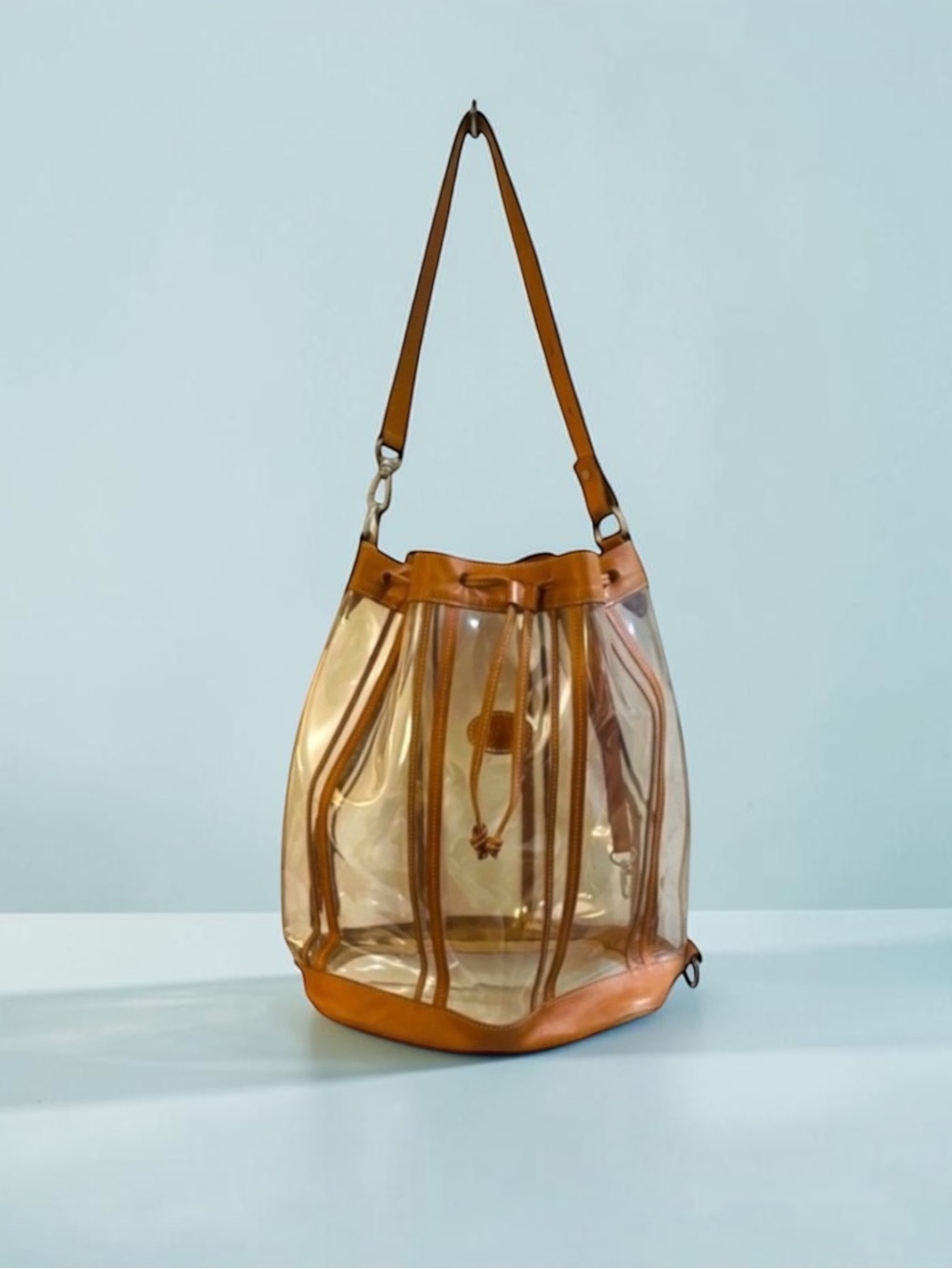 LONGCHAMP LEATHER PVC HUGE BUCKET BAG